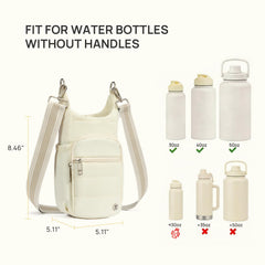 Telena open main compartment holding a 40oz bottle showing secure fit