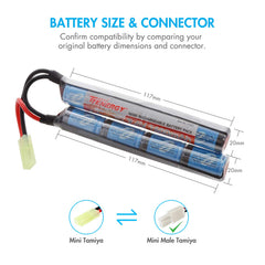Tenergy slim battery stick detail highlighting compact form and flexible lead