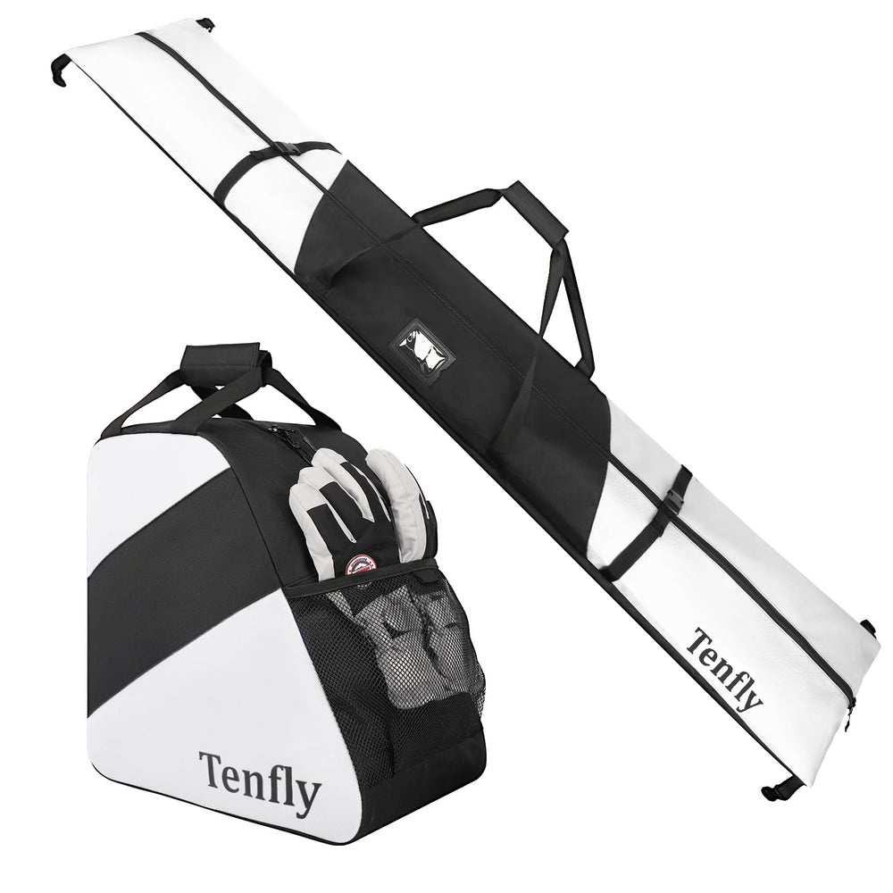 TENFLY ski bag front view showing full-length zipper and protection benefit