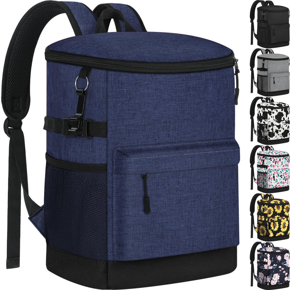 Tenot backpack front view showing structured cooler and organized pockets for convenience