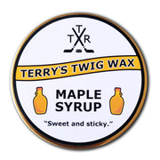 Terry's Twig Wax maple syrup front tin shows label and 90 g volume benefit