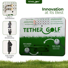Tether Golf player putting indoors, Tether Golf enables precise practice and friendly matches