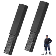 Teyva Daily front view of two black carbon fiber extension plugs showing compact pack and benefit of added reach