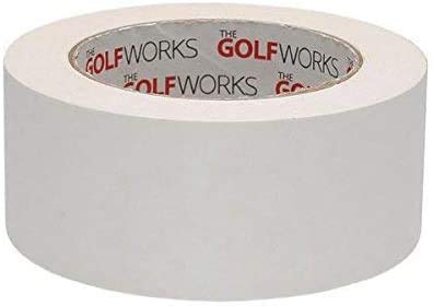 The Golf Works front packaging showing tape roll and clear labeling for reliable adhesion
