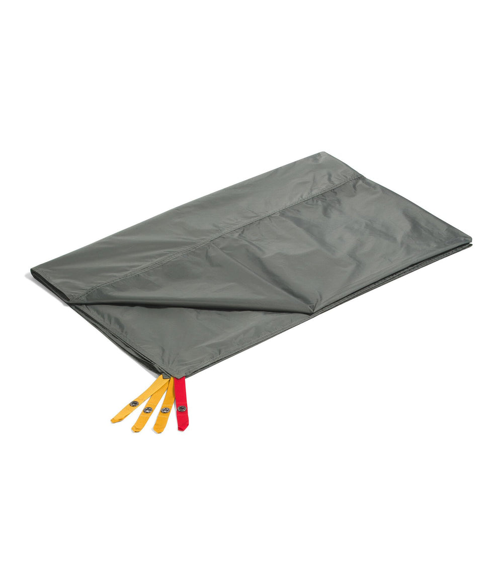 The North Face footprint front view showing grey fabric and protective layer benefits