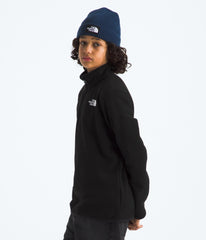 The North Face recycled fleece fabric close-up highlighting soft texture and eco benefit
