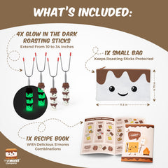 THE S'MORES COMPANY extended stick demonstrating 34-inch reach for safer roasting