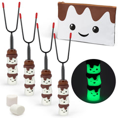THE S'MORES COMPANY front packaging showing four Glowzies and bag for easy gifting