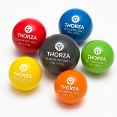 Thorza front packaging showing six colored training balls and set benefits