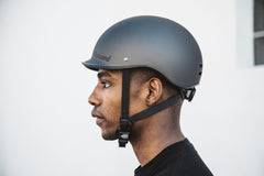 Thousand helmet PopLock locking detail enabling secure bike attachment