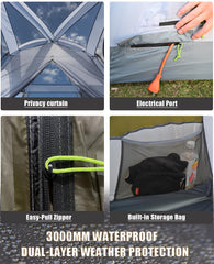 Three Bears tent pole and color-coded buckle detail for fast, intuitive setup