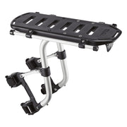 Thule front view of rack showing low-profile platform and stable build, improves cargo handling