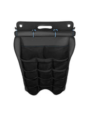Thule front view of wall organizer showing pockets and zip cover for tidy storage