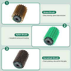 TIANDAO brass brush close-up showing sturdy bristles for effective wax removal