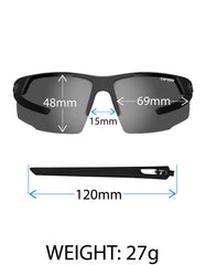 Tifosi Centus brown lens close-up highlighting contrast-enhancing benefit