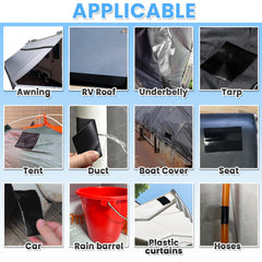 Tikfoam tape applied to awning repair demonstrating waterproof seal and durability