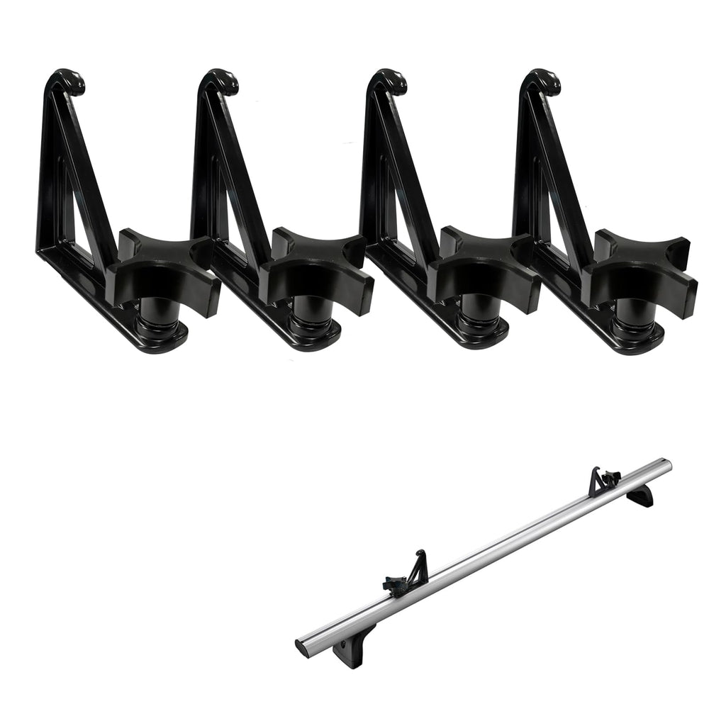Timilge front view of four load stops pack showing included parts and manual for secure transport