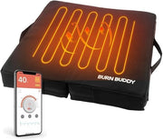 Tiptop Home front view of heated stadium seat showing wide cushion and warmth benefit