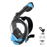 Tizikcon front view mask showing wide lens and comfortable fit benefit