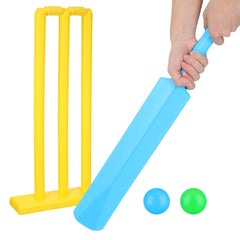 Toddmomy front view of cricket set showing complete kit for quick family play