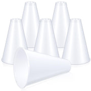 Tolare front view of a white cheer megaphone showing clear shape and usability