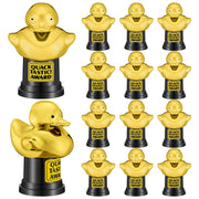 Tondiamo front view of golden duck trophy showing playful recognition benefit
