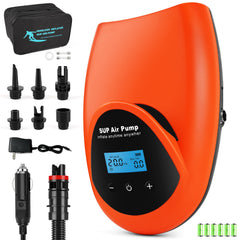 Tonsim front view of orange pump showing controls and portability benefit