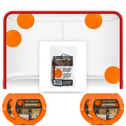 Top Shelf Targets front view orange 4-pack showing clear aiming zones and benefit of visibility