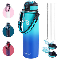TOPBADE front view showing sleek bottle and durable finish for daily use