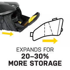 Topeak Aero Wedge Pack large open interior with pockets keeping tools separate from tube