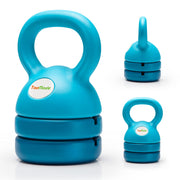 TopMade kettlebell front view showing compact assembly and weight markings, ideal for home gyms
