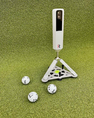 Tower Golf close-up of bubble level enabling precise Rapsodo alignment and accuracy