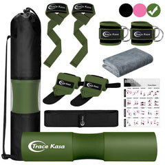 TRACE KASA barbell pad front view showing ergonomic cushioning for comfort