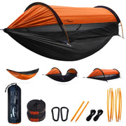 Travel Bird front view setup showing full shelter and sunshade benefit