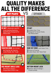 tri-great rebounder in use with player kicking for repetitive skill drills