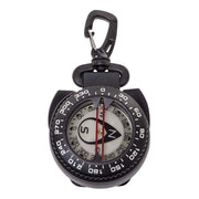 Trident retractor compass front view showing luminescent dial and bezel for reliable headings