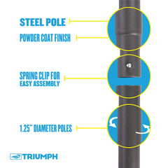 Triumph Sports rackets and shuttlecocks close-up showing durable playing equipment