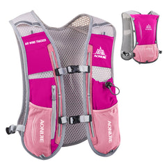 TRIWONDER front view of rose-red vest showing pockets and buckles for organized storage