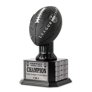 TrophySmack front view of black perpetual fantasy football trophy showing proud presence