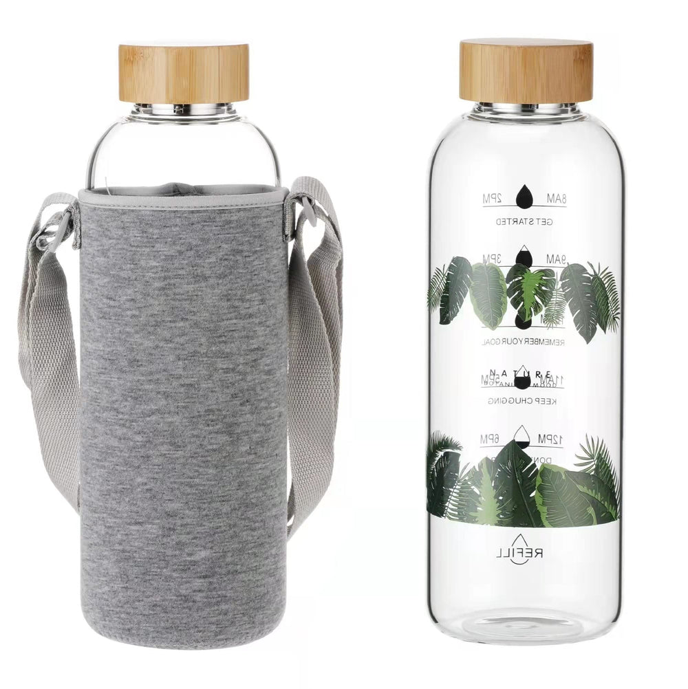 Ttifangix front view of 64 oz glass bottle showing clear body and design benefit