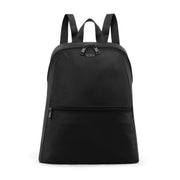 TUMI foldable backpack front view showing compact travel-ready design and sleek aesthetic benefit