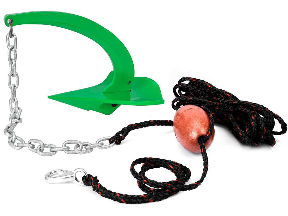 TUNORD painted-black anchor front view showing compact folded shape and portability