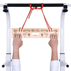 Two Stones hangboard front view showing multiple pockets and edges for varied training benefit