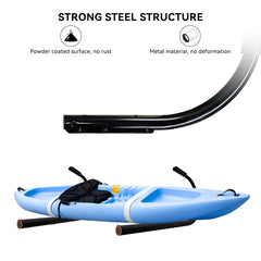 TWO STONES rack holding paddleboard profile to save floor space
