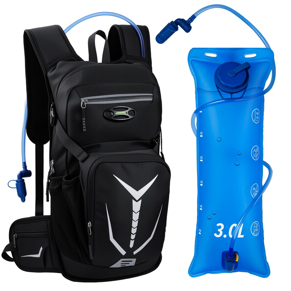 TXPEP front view of black pack showing compact 18L design for versatile carry