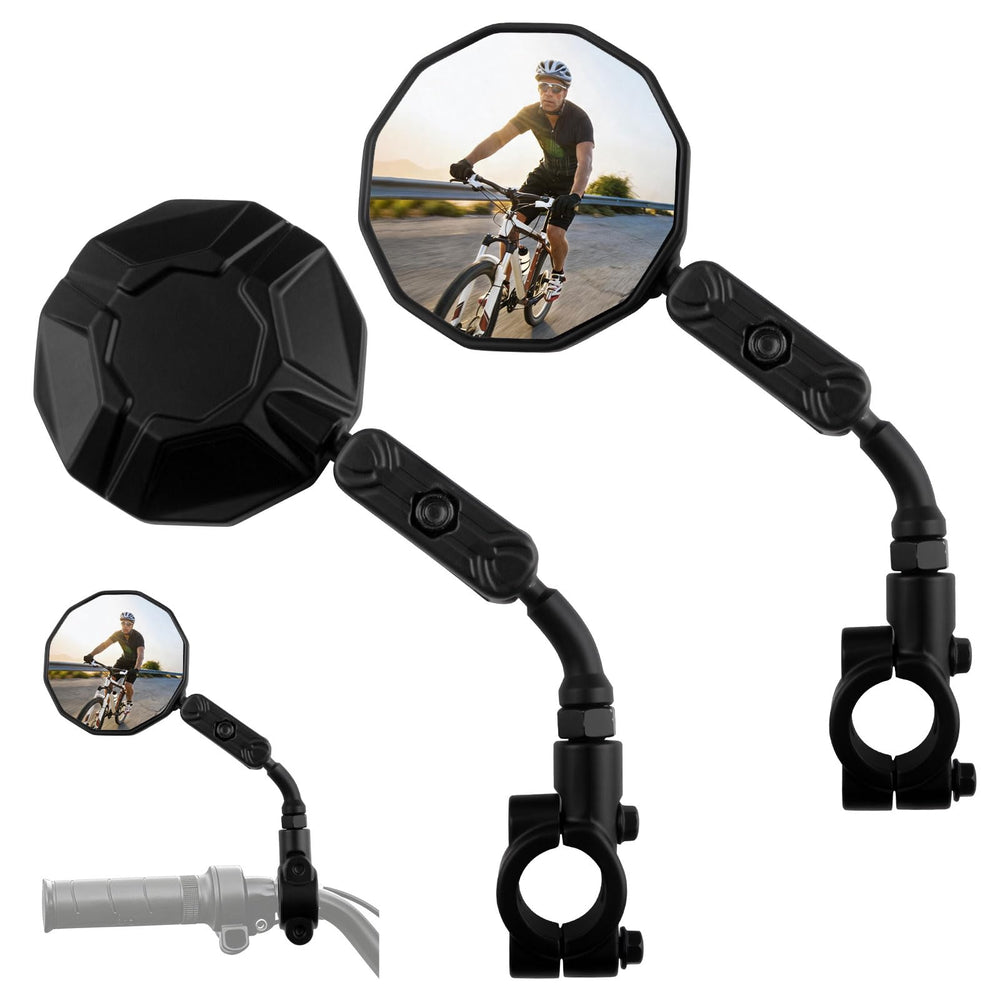 TXZSXS front-mounted pair on handlebars showing clear rear view benefit