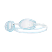 TYR Femme T-72 Petite front view showing clear/ice blue lenses and low-profile frame for improved performance