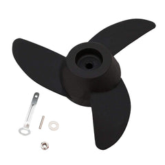 U-BCOO front view of propeller showing three blades and hub, quick replacement benefit