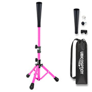 UbiCoSptJoy front view pink batting tee showing stable frame and bright color benefit