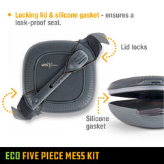 UCO spork inside bowl highlighting contoured shape for full scooping